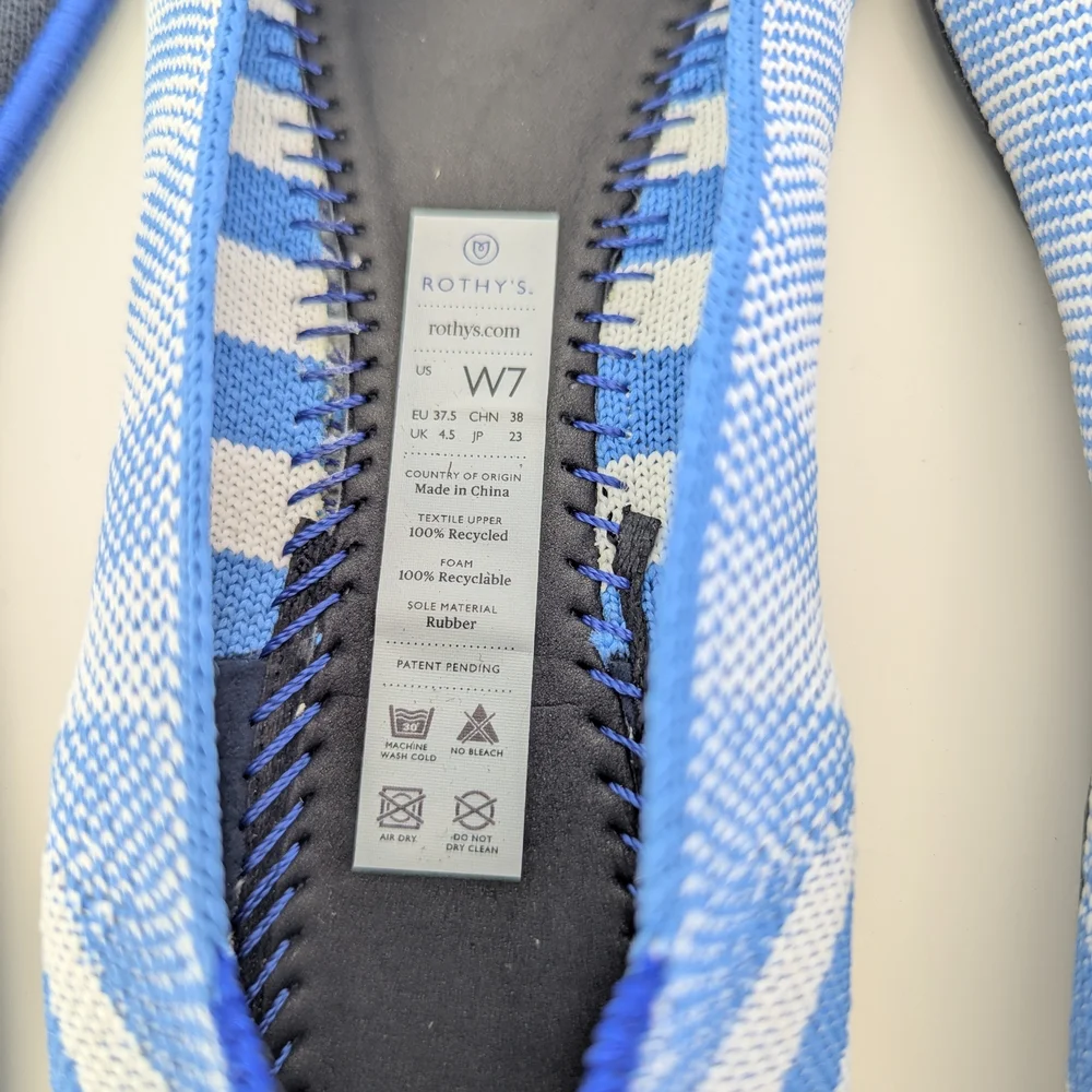 Rothy's Blue Striped Women's Shoes - Picture 10 of 12